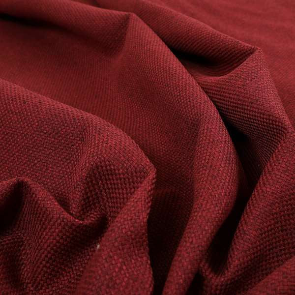 Nepal Basketweave Soft Velour Textured Upholstery Furnishing Fabric Wine Colour - Roman Blinds