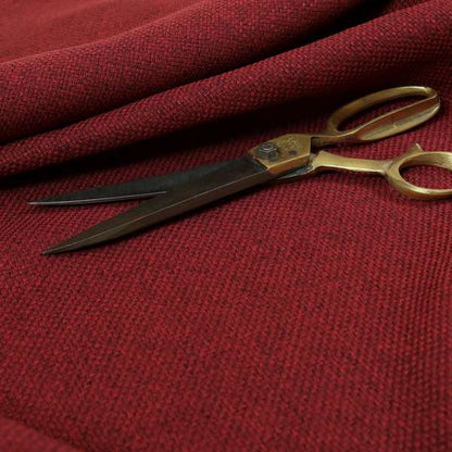 Nepal Basketweave Soft Velour Textured Upholstery Furnishing Fabric Wine Colour - Roman Blinds