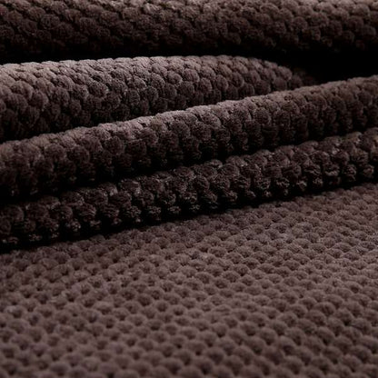 Norbury Dotted Effect Soft Textured Corduroy Upholstery Furnishings Fabric Chocolate Colour - Roman Blinds
