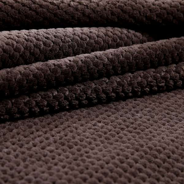 Norbury Dotted Effect Soft Textured Corduroy Upholstery Furnishings Fabric Chocolate Colour