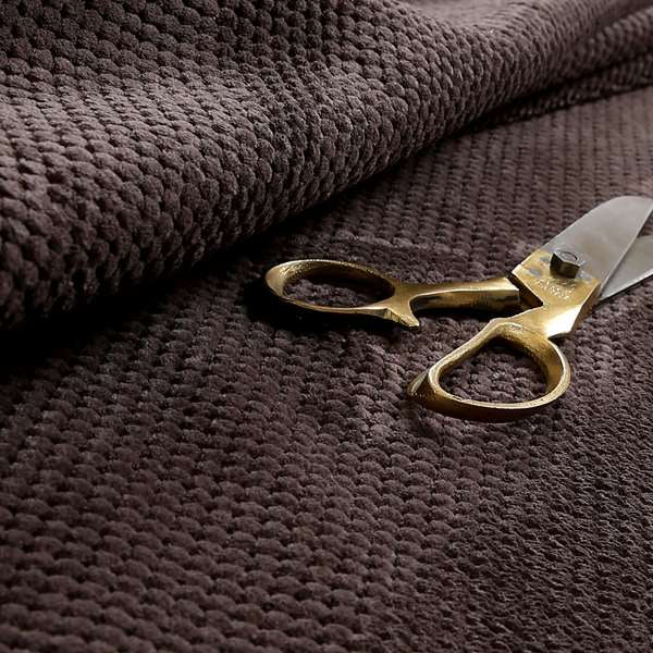 Norbury Dotted Effect Soft Textured Corduroy Upholstery Furnishings Fabric Chocolate Colour