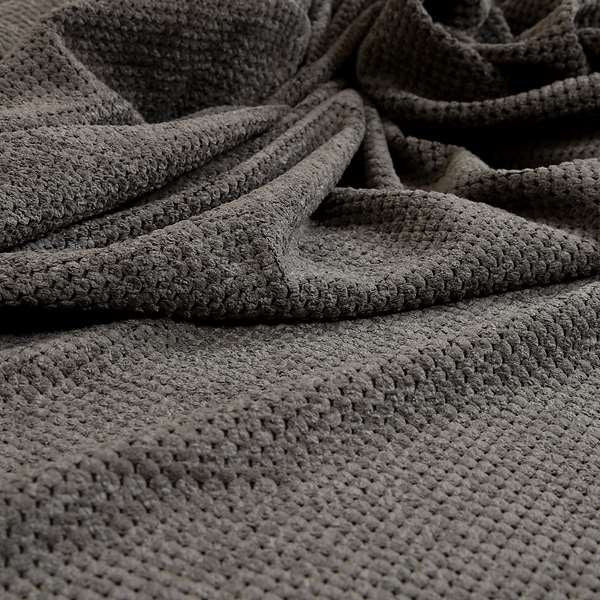 Norbury Dotted Effect Soft Textured Corduroy Upholstery Furnishings Fabric Charcoal Grey Colour