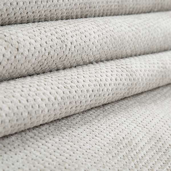 Norbury Dotted Effect Soft Textured Corduroy Upholstery Furnishings Fabric Silver Colour - Roman Blinds