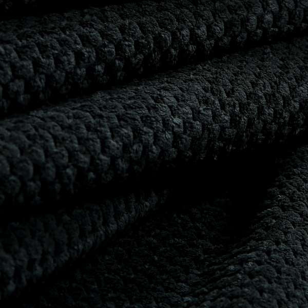 Norbury Dotted Effect Soft Textured Corduroy Upholstery Furnishings Fabric Black Colour - Made To Measure Curtains