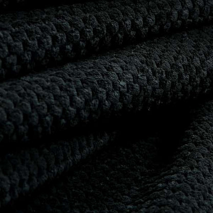 Norbury Dotted Effect Soft Textured Corduroy Upholstery Furnishings Fabric Black Colour