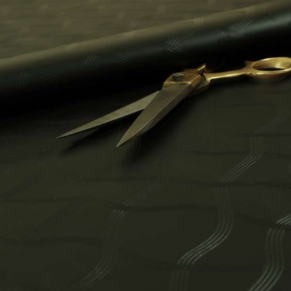 Ocular Faux Leather Vinyl Upholstery Fabric In Black