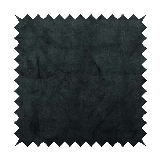 Oscar Deep Pile Plain Chenille Velvet Material Black Colour Upholstery Fabric