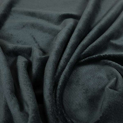 Oscar Deep Pile Plain Chenille Velvet Material Black Colour Upholstery Fabric - Roman Blinds