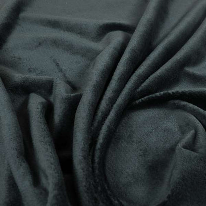 Oscar Deep Pile Plain Chenille Velvet Material Black Colour Upholstery Fabric - Made To Measure Curtains