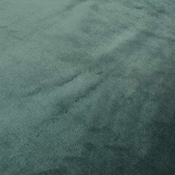 Oscar Deep Pile Plain Chenille Velvet Material Teal Colour Upholstery Fabric - Roman Blinds