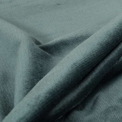 Oscar Deep Pile Plain Chenille Velvet Material Teal Colour Upholstery Fabric - Roman Blinds