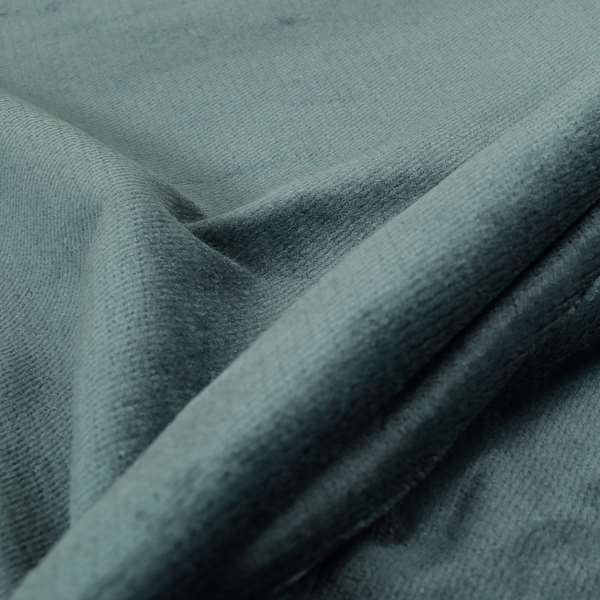 Oscar Deep Pile Plain Chenille Velvet Material Teal Colour Upholstery Fabric - Made To Measure Curtains