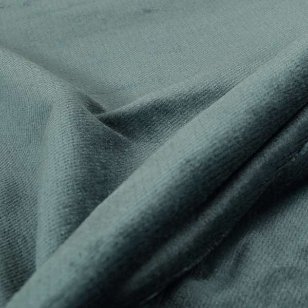 Oscar Deep Pile Plain Chenille Velvet Material Teal Colour Upholstery Fabric