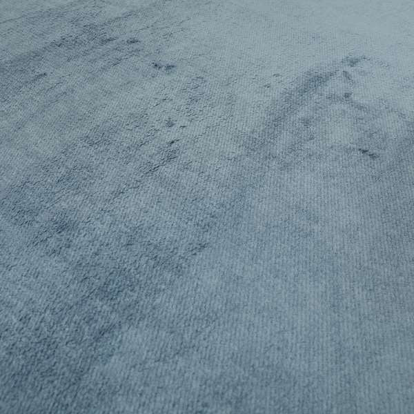Oscar Deep Pile Plain Chenille Velvet Material Cornflower Blue Colour Upholstery Fabric - Roman Blinds
