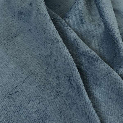 Oscar Deep Pile Plain Chenille Velvet Material Cornflower Blue Colour Upholstery Fabric - Handmade Cushions