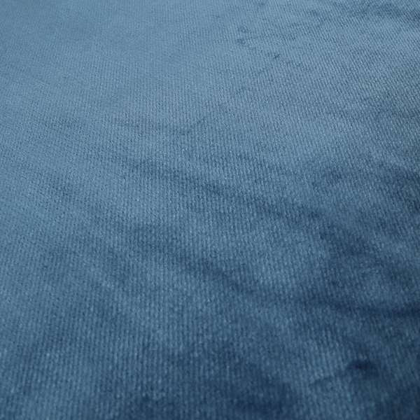 Oscar Deep Pile Plain Chenille Velvet Material Royal Blue Colour Upholstery Fabric - Roman Blinds