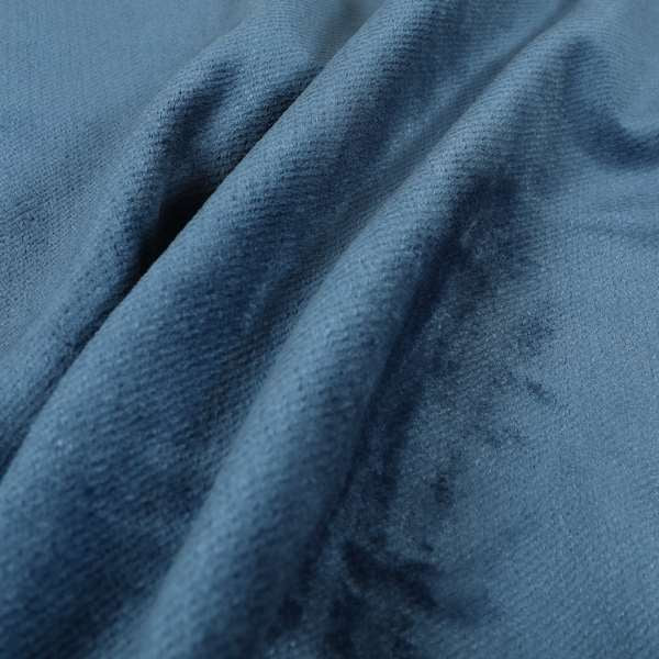 Oscar Deep Pile Plain Chenille Velvet Material Royal Blue Colour Upholstery Fabric - Roman Blinds