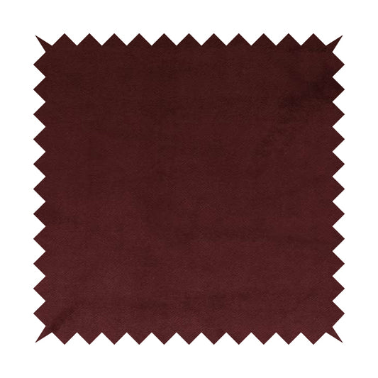 Oscar Deep Pile Plain Chenille Velvet Material Ruby Red Colour Upholstery Fabric