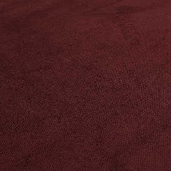 Oscar Deep Pile Plain Chenille Velvet Material Ruby Red Colour Upholstery Fabric - Roman Blinds