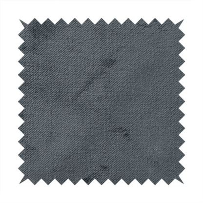 Oscar Deep Pile Plain Chenille Velvet Material Dark Silver Colour Upholstery Fabric - Roman Blinds