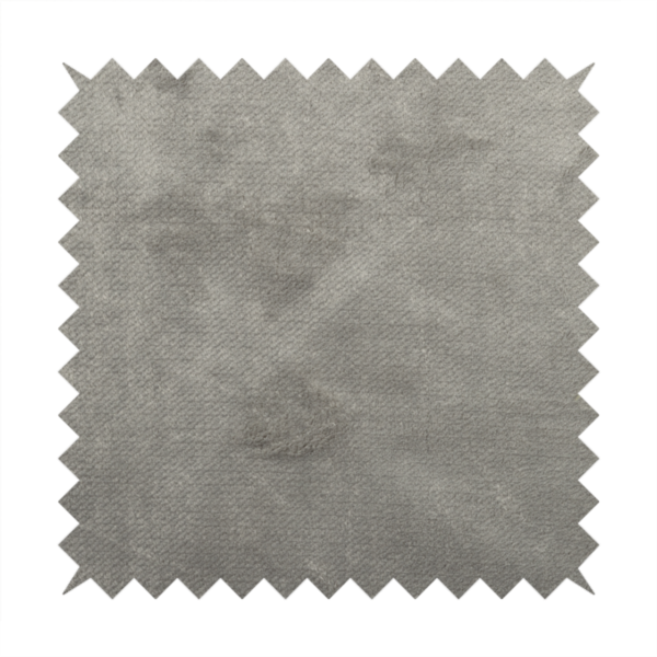 Oscar Deep Pile Plain Chenille Velvet Material Light Silver Colour Upholstery Fabric - Roman Blinds