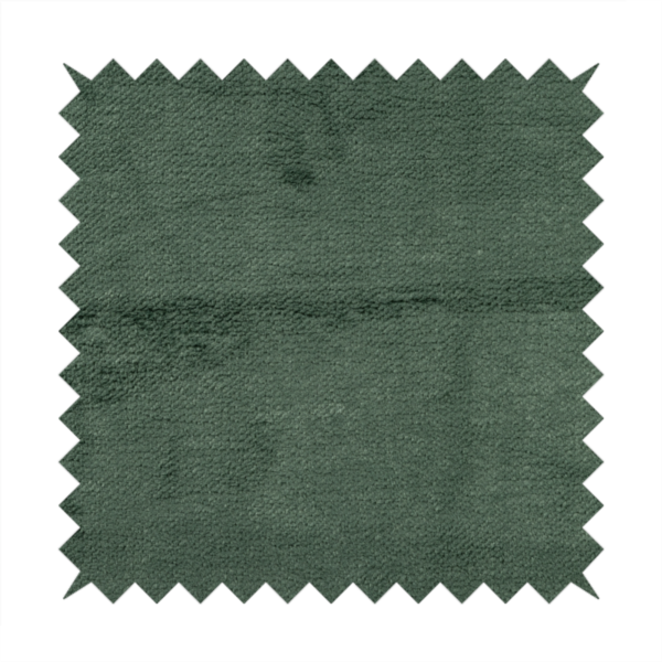 Oscar Deep Pile Plain Chenille Velvet Material Army Green Colour Upholstery Fabric - Roman Blinds