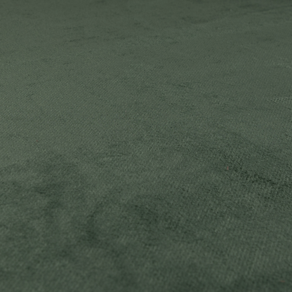 Oscar Deep Pile Plain Chenille Velvet Material Army Green Colour Upholstery Fabric - Roman Blinds