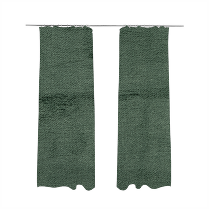 Oscar Deep Pile Plain Chenille Velvet Material Army Green Colour Upholstery Fabric - Made To Measure Curtains