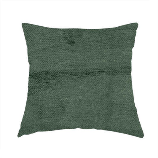 Oscar Deep Pile Plain Chenille Velvet Material Army Green Colour Upholstery Fabric - Handmade Cushions