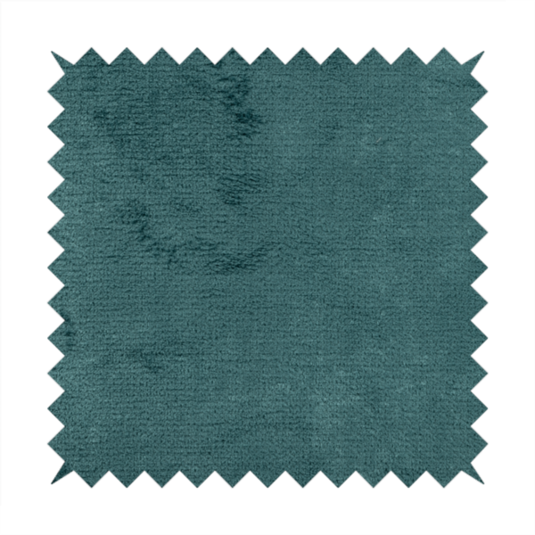 Oscar Deep Pile Plain Chenille Velvet Material Blue Teal Colour Upholstery Fabric - Roman Blinds