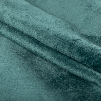 Oscar Deep Pile Plain Chenille Velvet Material Blue Teal Colour Upholstery Fabric - Roman Blinds