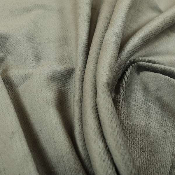 Oscar Deep Pile Plain Chenille Velvet Material Grey Colour Upholstery Fabric - Roman Blinds