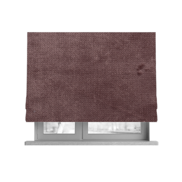 Oscar Deep Pile Plain Chenille Velvet Material Soft Pink Colour Upholstery Fabric - Roman Blinds