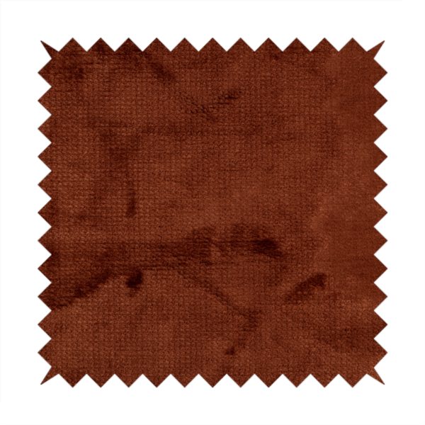 Oscar Deep Pile Plain Chenille Velvet Material Rust Orange Colour Upholstery Fabric - Handmade Cushions