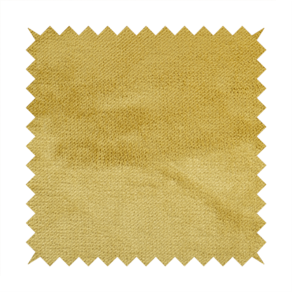 Oscar Deep Pile Plain Chenille Velvet Material Lemon Yellow Colour Upholstery Fabric - Roman Blinds