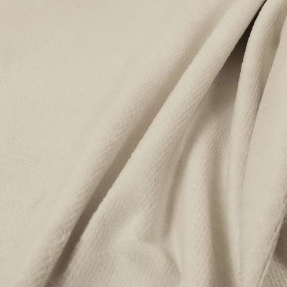 Oscar Deep Pile Plain Chenille Velvet Material White Colour Upholstery Fabric - Made To Measure Curtains