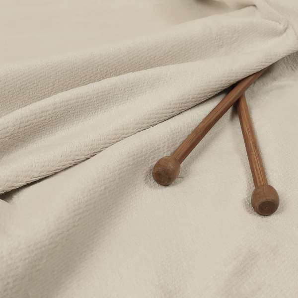 Oscar Deep Pile Plain Chenille Velvet Material White Colour Upholstery Fabric - Made To Measure Curtains