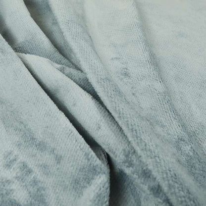 Oscar Deep Pile Plain Chenille Velvet Material Sky Blue Colour Upholstery Fabric - Roman Blinds