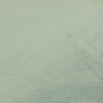 Oscar Deep Pile Plain Chenille Velvet Material Green Mint Colour Upholstery Fabric - Roman Blinds