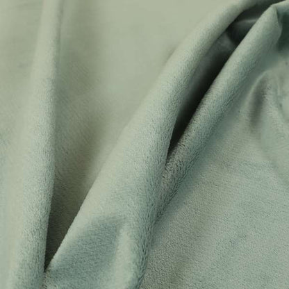 Oscar Deep Pile Plain Chenille Velvet Material Green Mint Colour Upholstery Fabric