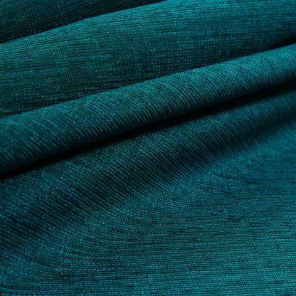 Otley Softy Shiny Chenille Upholstery Furnishing Fabric In Blue Teal Colour - Made To Measure Curtains