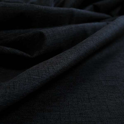 Otley Softy Shiny Chenille Upholstery Furnishing Fabric In Black Colour - Made To Measure Curtains