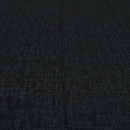 Otley Softy Shiny Chenille Upholstery Furnishing Fabric In Black Colour - Made To Measure Curtains