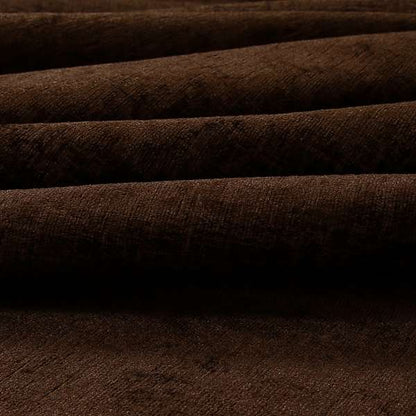 Otley Softy Shiny Chenille Upholstery Furnishing Fabric In Brown Chocolate Colour - Roman Blinds