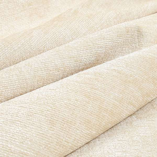 Otley Softy Shiny Chenille Upholstery Furnishing Fabric In Cream Colour