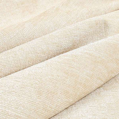 Otley Softy Shiny Chenille Upholstery Furnishing Fabric In Cream Colour