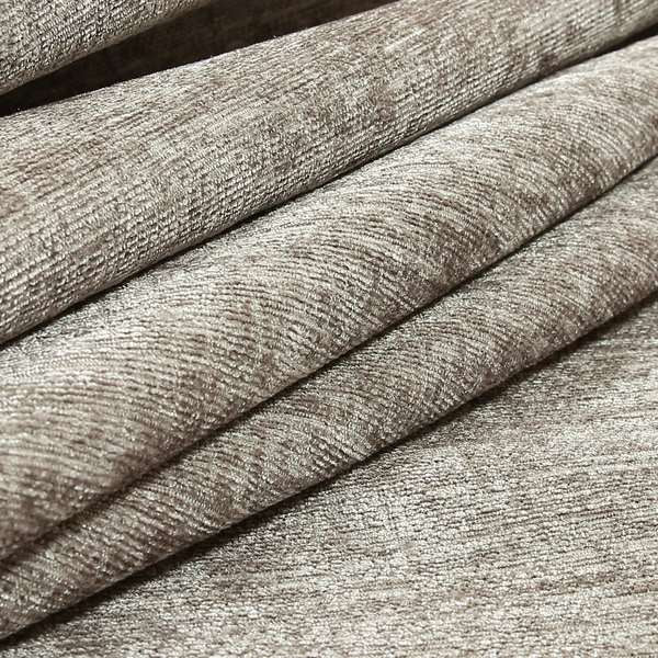 Otley Softy Shiny Chenille Upholstery Furnishing Fabric In Silver Colour - Made To Measure Curtains