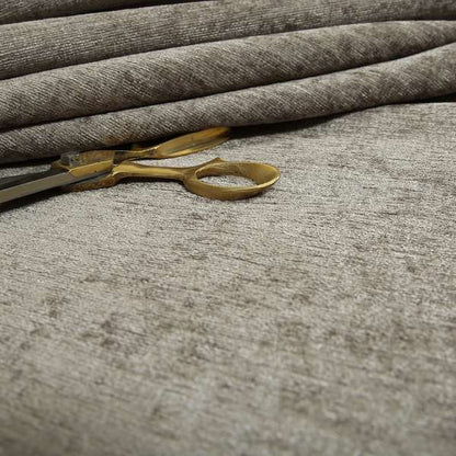 Otley Softy Shiny Chenille Upholstery Furnishing Fabric In Silver Colour - Roman Blinds