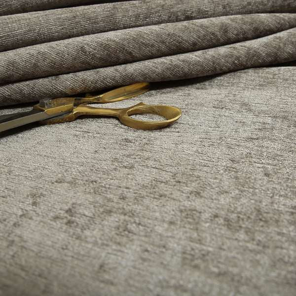 Otley Softy Shiny Chenille Upholstery Furnishing Fabric In Silver Colour - Made To Measure Curtains