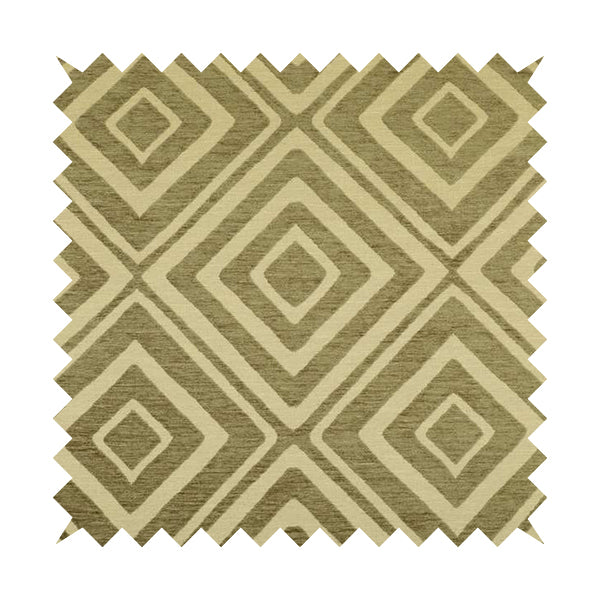 Large Geometric Pattern Beige Brown Colour Chenille Furnishing Fabric PJU090216-17